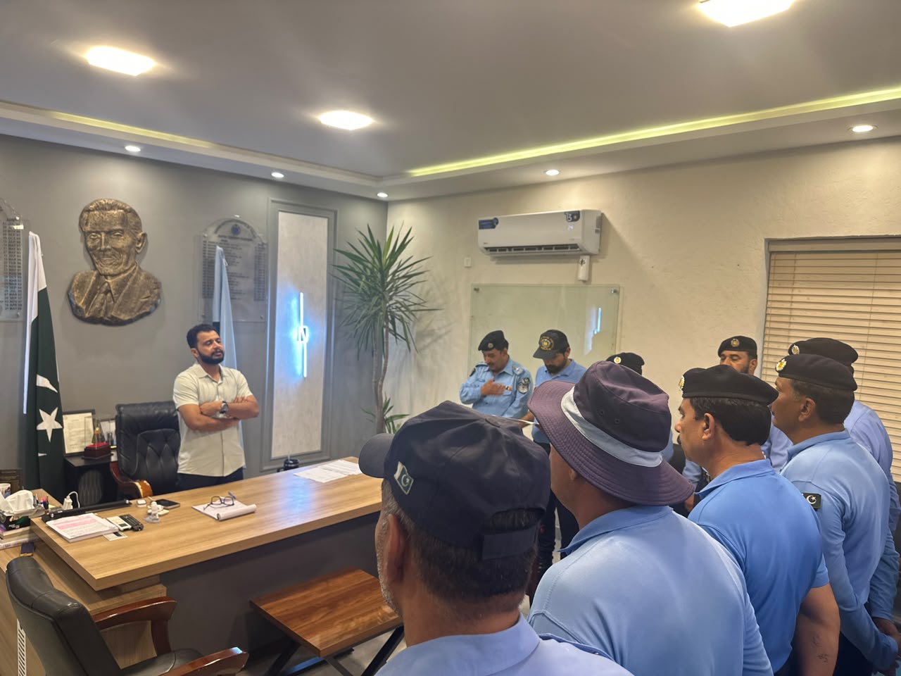 SSP Operations Islamabad Qazi Ali Raza briefs checkpoint in-charges on security and crime prevention