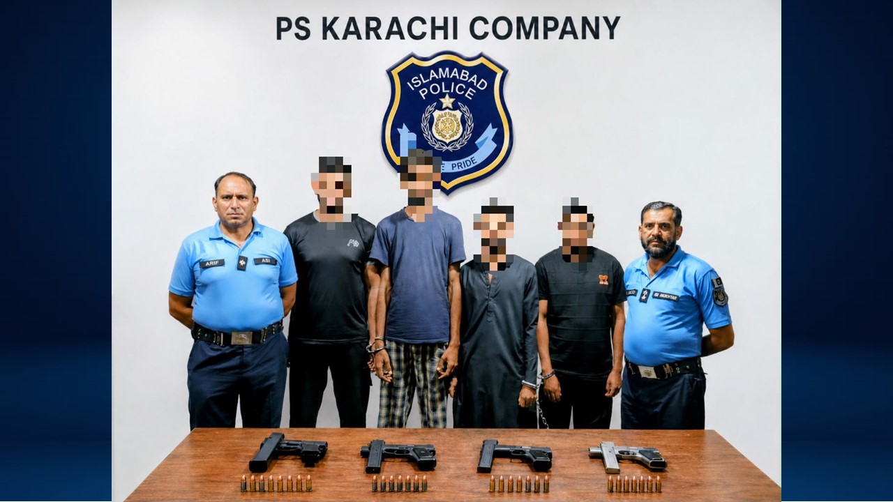 Islamabad Police Continues Crackdown under “No to Weapon” Campaign; Five Arrested for Aerial Firing